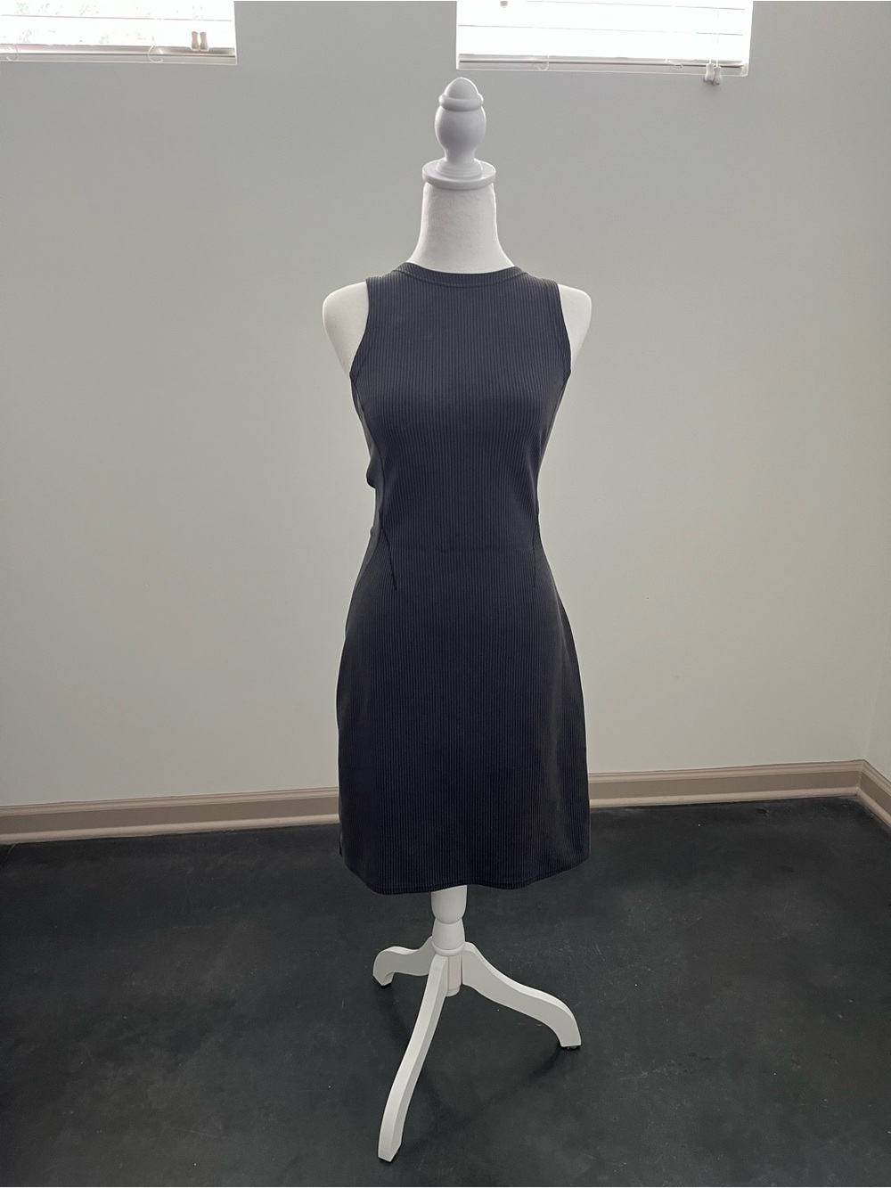 lululemon athletica Black Ribbed Sleeveless Sheath Dress